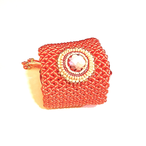 Corset Crochet, Designer Handcrafted Adjustable Cuff Bracelet - Picture 6 of 8